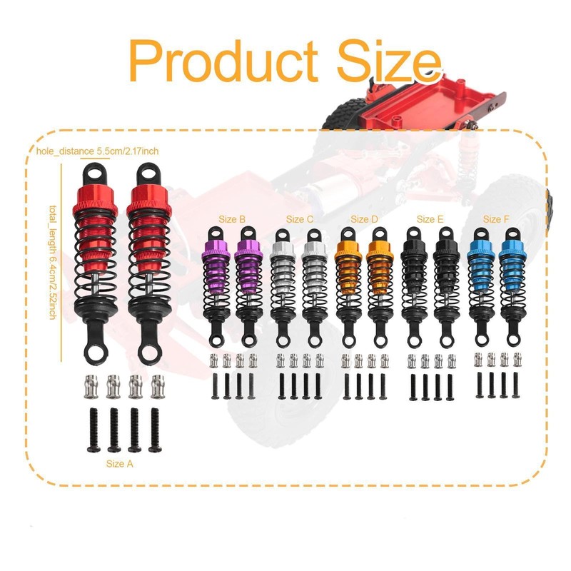 perfeclan 4Pcs Oil Shock Absorbers for RC Car Dampers for