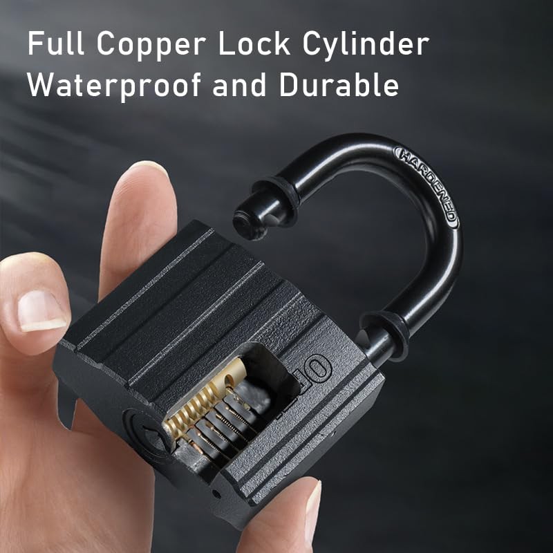 Padlock with Key, Weatherproof Lock Padlocks for Sheds, Containers, Warehouses,