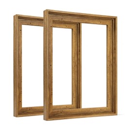 FOLKOR Floating Frame for 12x18 Canvas Diamond Paintings, 2 Pack Canvas Frame with 0.9" Deep Rustic Floater Frame for Canvas Wall Art Guest Room Kitchen Decor (Dark Brown)