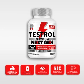 Testrol Platinum Next Gen 7 En 1 Precusor De No2 90 Cápsulas sin sabor
