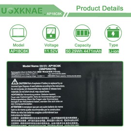 UGXKNAE AP18C8K Laptop Battery for Acer Swift 3 SF314-42 SF314-57 SF314-58 SF314-59 Aspire 5 A514-52 A514-54 A514-54G A515-56 A515-56T Aspire 7 A715-42G Spin 3 SP314-21N SP314-54N Series HSTNN-DB9Q