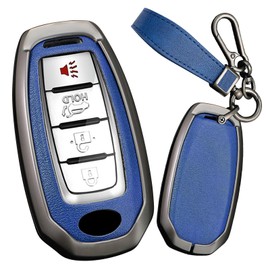 Ysbxitu 3/4/5 Buttons Key Fob Cover Keychain Fit for Infiniti Key Shell Case Fit for Infiniti QX50 QX55 QX56 QX60 QX70 QX80 FX37 FX45 FX50 EX37 Q50L Q50 Q60 Q70 Q70L G35 G37 M35hl Key Sleeve-A Blue