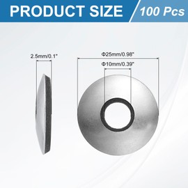 uxcell 100Pcs 3/8" x 1" Sealing Washers, 304 Stainless Steel EPDM Bonded Neoprene Rubber Washers for Screws Bolts, Silver&Black