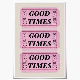 Good times retro funky canvas print trendy aesthetic wall decor for bedroom dorm bar cart room Unframed12x16inch