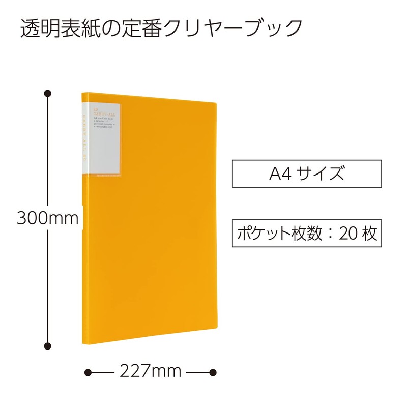 Kokuyo A4 Carry-All Clear Book, Fixed Back Pocket