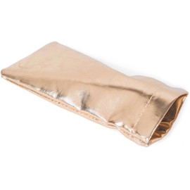 styleBREAKER Case for Sunglasses in Metallic Shades with Glasses Cleaning Cloth, Glasses Case Snap Closure, Unisex 09020146, Rose gold metallic