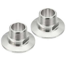 PATIKIL 1.5 in TC Tri Clamps Adaptor, 2pcs Tri Clamps Fittings to NPT 3/4 Male Thread Adaptor Sanitary 304 Stainless Steel for Food Beverage Equipment, 50.5mm Ferrule