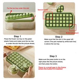 Doonly Ice Cube Tray with Lid and Bin, 2 Pack for Freezer, 64 Pcs Ice Cube Mold (White)