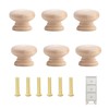 GMHLLES Wooden Drawer Knobs, 6 Pcs Wooden Door Knobs Handles
