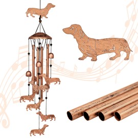 GDNSFIT Dachshund Dog Wind Chimes for Outside,Metal Windchimes,Dachshund Dog Gifts for Women/Men,Wind Chime Garden Decor Outdoor,Memorial/Housewarming/Birthday/Festival Gifts,Front Yard Decor
