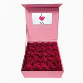 Best Seller ping Video Box Rosa Eternal Dry Roses Preload Music Photo Graduation Gift Handcrafted Manufacturercolor: 25 Red rose