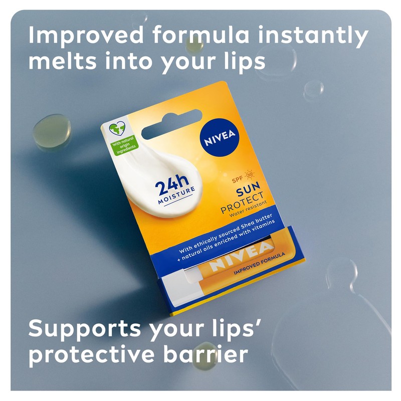 NIVEA Sun Protect Caring Lip Balm (4.8g), Lip Balm with