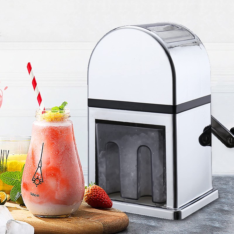 304 Stainless Steel Manual Ice Crusher Shaver Machine, Hand Crank