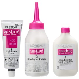 L'Oréal Paris Casting Crème Gloss Semi-Permanent Hair Colour - 400 Dark Brown (Ammonia Free)