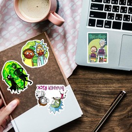 50 Pieces Rick Stickers for Laptop, Bumper, Skateboard, Water Bottles, Computer, Phone, Guitar, Cartoon Stickers for Kids, Teens and Adults