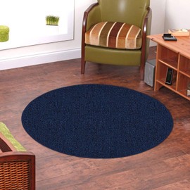 Ambiant Broadway Collection Pet Friendly Indoor Outdoor Area Rugs Blue - 4' Round, Stain & Fade Resistant, Easy Care, Pet & Kids Friendly, Made in USA, Perfect for Weddings & Everyday Use!