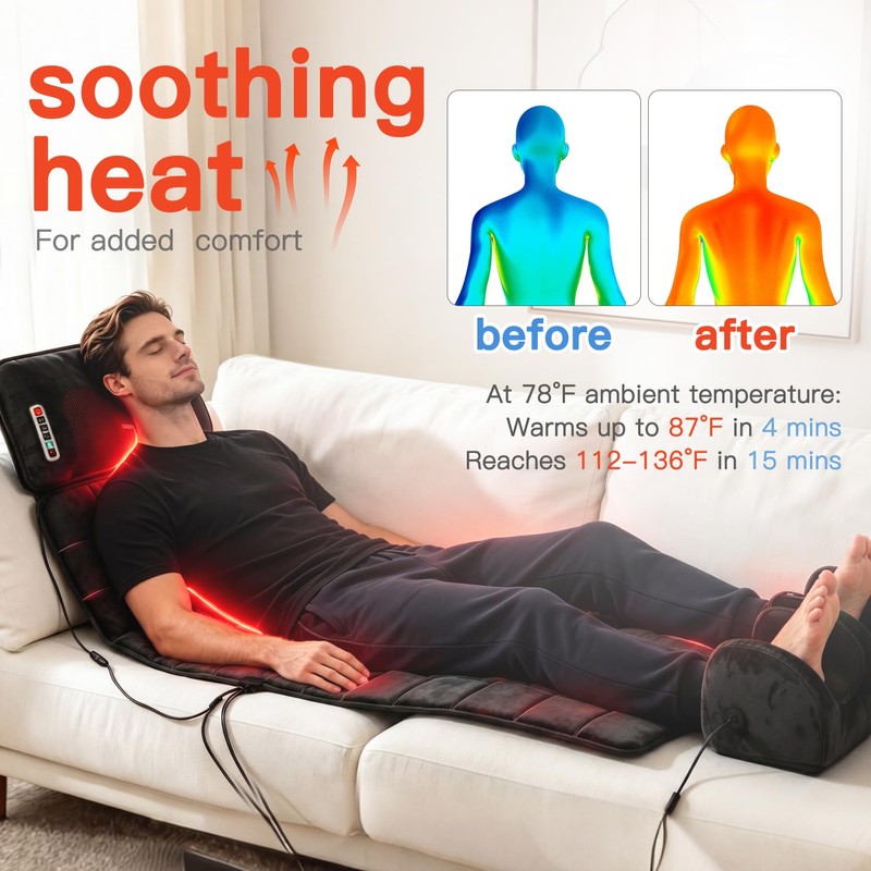 Roomark Full Body Massage Mat with Movable Neck Massager or