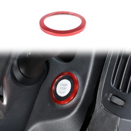 Moittellc Car Engine Start Stop Button Cover Compatible with Infiniti G37 2008-2013 G35 2007-08 G25 2011 2012 Q60 2014 2015, Push Start Button Cover Trim Protection Ring Accessories(red)