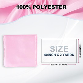 uxcell Light Pink Satin Fabric by The Yard, 2 Yards 60" Wide Silky Satin Fabric Solid Satin Cloth Fabric for Bridal Dress Wedding Decorations Crafts Sewing