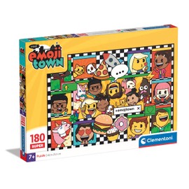 Clementoni - 29066 - Supercolor Puzzle - Emoji Town - 180 Pieces, Jigsaw Puzzle For Kids Age 7, Puzzle Cartoon, Made In Italy