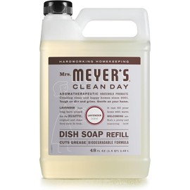 MRS. MEYER'S CLEAN DAY Liquid Dish Soap Refill, Biodegradable Formula, Lavender, 48 fl. oz