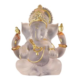 PIGPIGFLY Ganesh Buddha Statue,Indian Deity Statue,Decoration Living Room,Abstract Sculpture,Home Store Decoration,Modern Living Room Ornaments 3.55"(White)