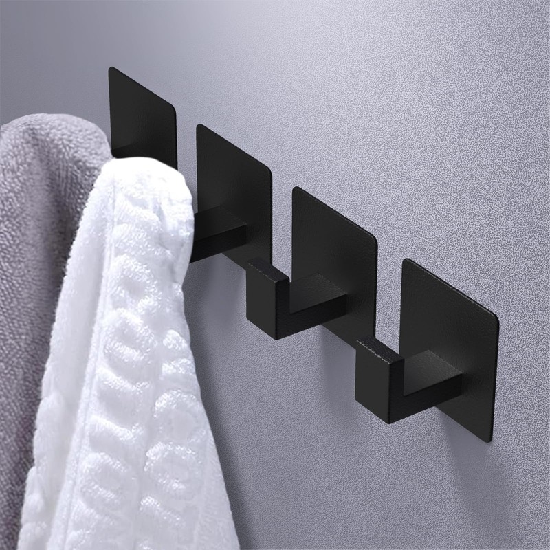 VAEHOLD 4 Pack Adhesive Towel Hooks, Heavy Duty Wall Hooks