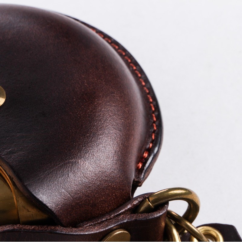 Cramp Portable Ashtray, Butt Holder, Leather, Brass, Stylish, Men's Key