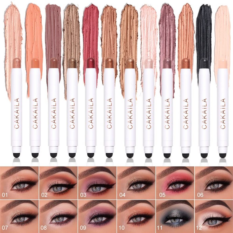 Mysense Creamy Eyeshadow Stick,Matte Eyeshadow Pencil Crayon,2 in 1 Eyeshadow