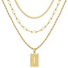 Layered Initial Necklaces for Women, 14K Gold Plated Layering Snake