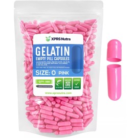Capsules Express Size 0 Pink Empty Gelatin Pill Capsules Kosher Gelcaps Caps Gluten-Free USA Made - 5,000