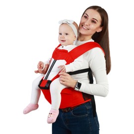 Baby Carrier Multifunction Breathable Ergonomic Soft Nylon Cotton All Season Baby Holder Carrier for Baby Toddler Red