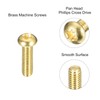 sourcing map Brass Machine Screws, M3x10mm Phillips Pan Head Fastener