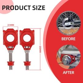 BAOUFF Dirt Bike Rear Axle Blocks Chain Adjuster,CNC Chain Adjuster Tensioner with Adjustment Lever for CRF300L CRF300LA CRF300LR 2021-2024/CRF300LDA 2023-2024/CRF250L 2013-2020/CRF250LA 017-2020