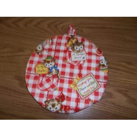 Pot Holders Heat Resistant Pocket Kittens Potholders Handmade Double Insulated Quilted Hot Pads Trivets 9 inches Round