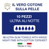 COTTON SOUND Ultra Absorbent Night Wings 10 Pack 100% Cotton