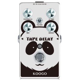 Koogo (Cool Panda) Tape Delay Pedal with Widerange Delay Adj & Bass Effects