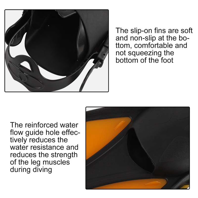 2pcs Adjustable Snorkel Fins Soft TPR Open Heel Long Diving