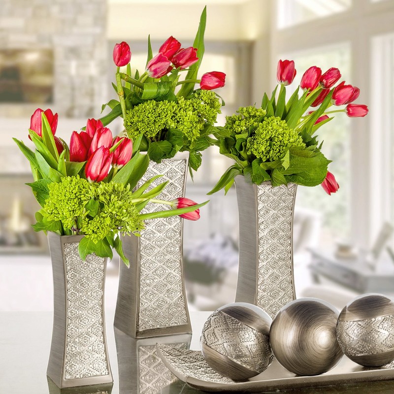 Creative Scents Dublin Silver Decorative Tray and Orbs Balls Set