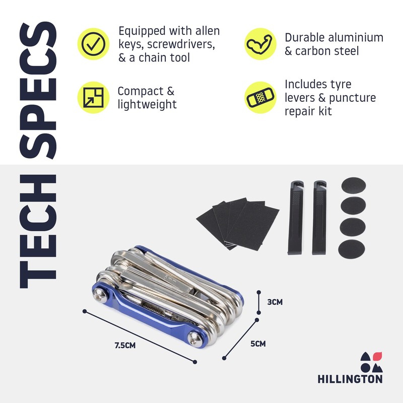 Hillington Ultimate Bike Repair Multi-Tool Kit - Compact, Durable, and