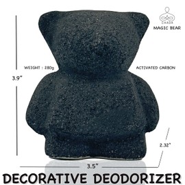 Chada Magic Bear: Activated Charcoal Decorative Deodorizer, No Chemicals, Natural Room Odor Eliminator, Neutralizer, Absorbs Smoke Smell, 280g