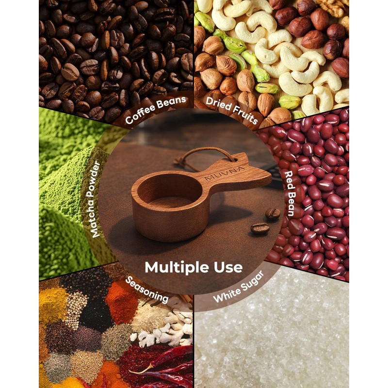 Walnut Coffee Scoop 9g Capacity Nature Wooden Measuring Spoon