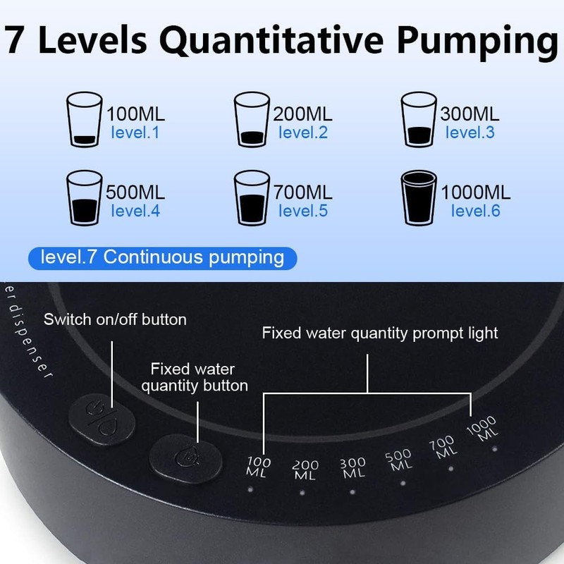 Generic Modern Black Desktop Smart Water Dispenser, USB Charging, Adjustable