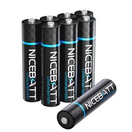 NICEBATT Lithium Batteries AAA, 1200mAh High Capacity, 1.5V Triple A Battery- 8 Count