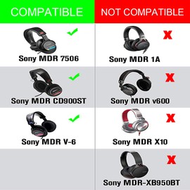 Replacement Earpad Ear Pad Cushion for Sony MDR-7506 and MDR-V6 Headphones- Black (SP-1)