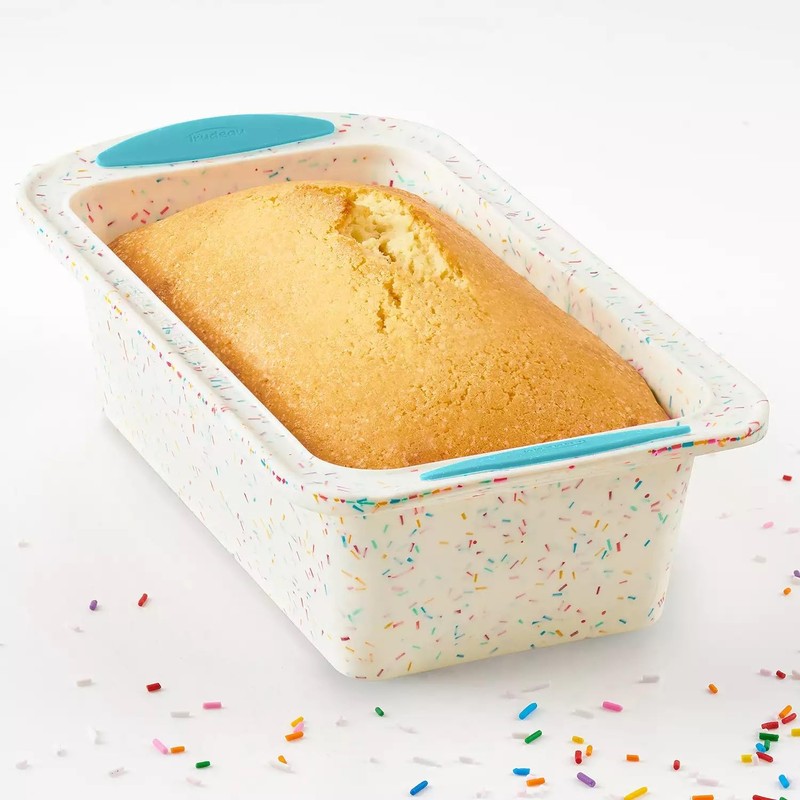 Trudeau Structure Silicone Loaf Pan with Steel Rim, 8.5 x