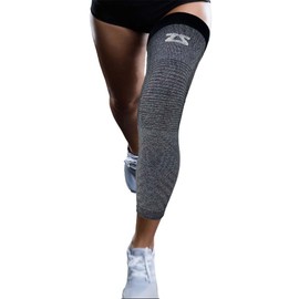 Zensah Full Leg Compression Sleeve - Long Full Length Support for Thigh, Knee, Calf for Men, Women, Running, Basketball, Football (Small, Heather Grey)