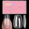 AILLSA Puntas de uñas postizas de ataúd medianas: puntas preformadas,
