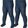 Playshoes Unisex Children's Thermal Warm Tights, navy double pack