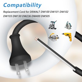 33007898 Power Cord Replacement 2 Wire16 Gauge for DEWALT DW704 DW705 DW708 DW718 DW849 DW360 DW384 DWP849X Miter Saw/Circular Saw Compatible Chainsaw Polisher Power Tool Parts Power Cord